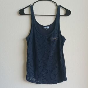 Chic Navy Lace Tank Top